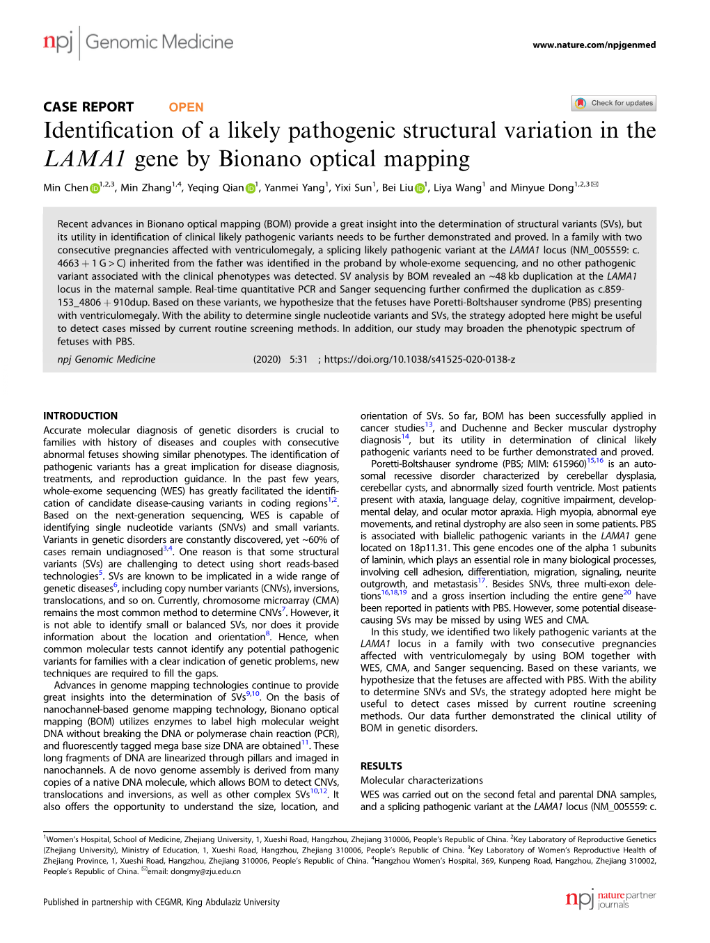 Identification of a Likely Pathogenic Structural Variation in the LAMA1