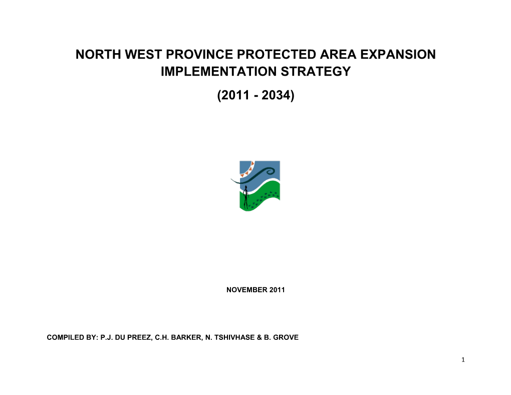 North West Province Protected Area Expansion Implementation Strategy (2011 - 2034)