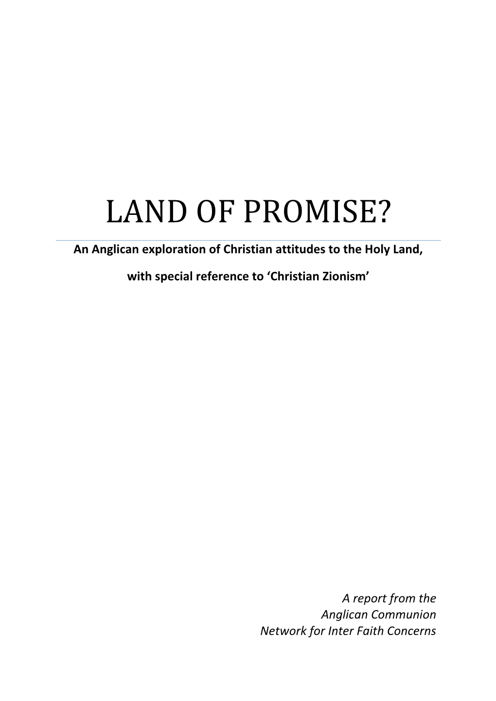 Land of Promise?