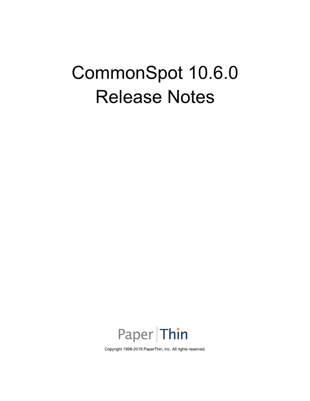 Commonspot 10.6.0 Release Notes