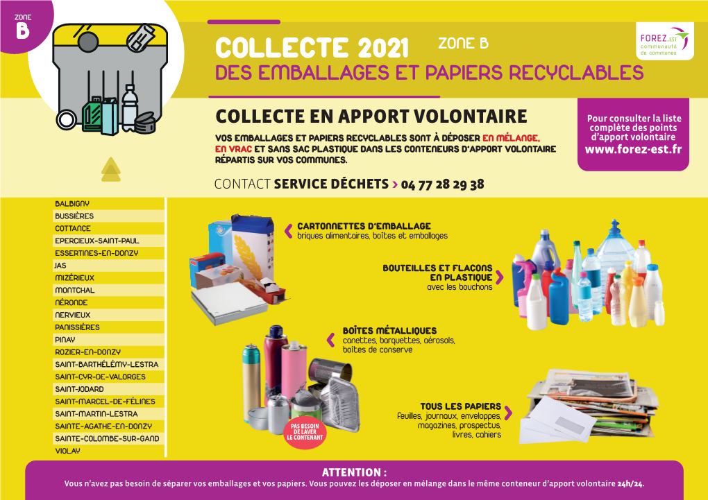 Collecte 2021 Zone B Des Emballages Et Papiers Recyclables