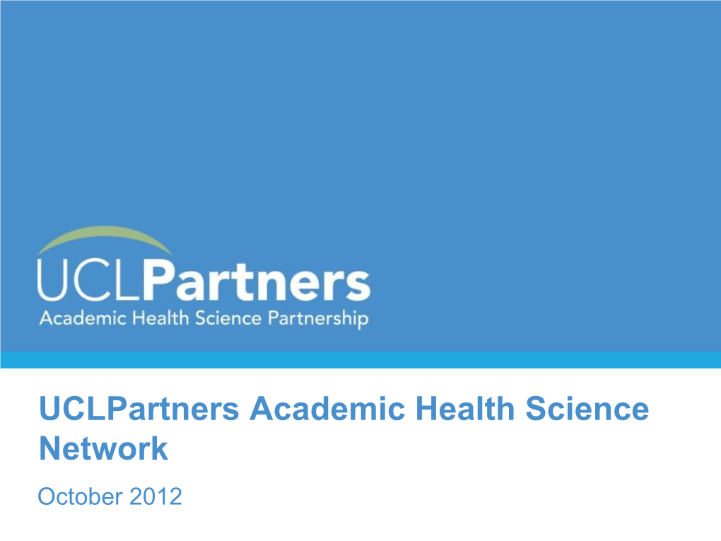 Uclpartners Academic Health Science Network