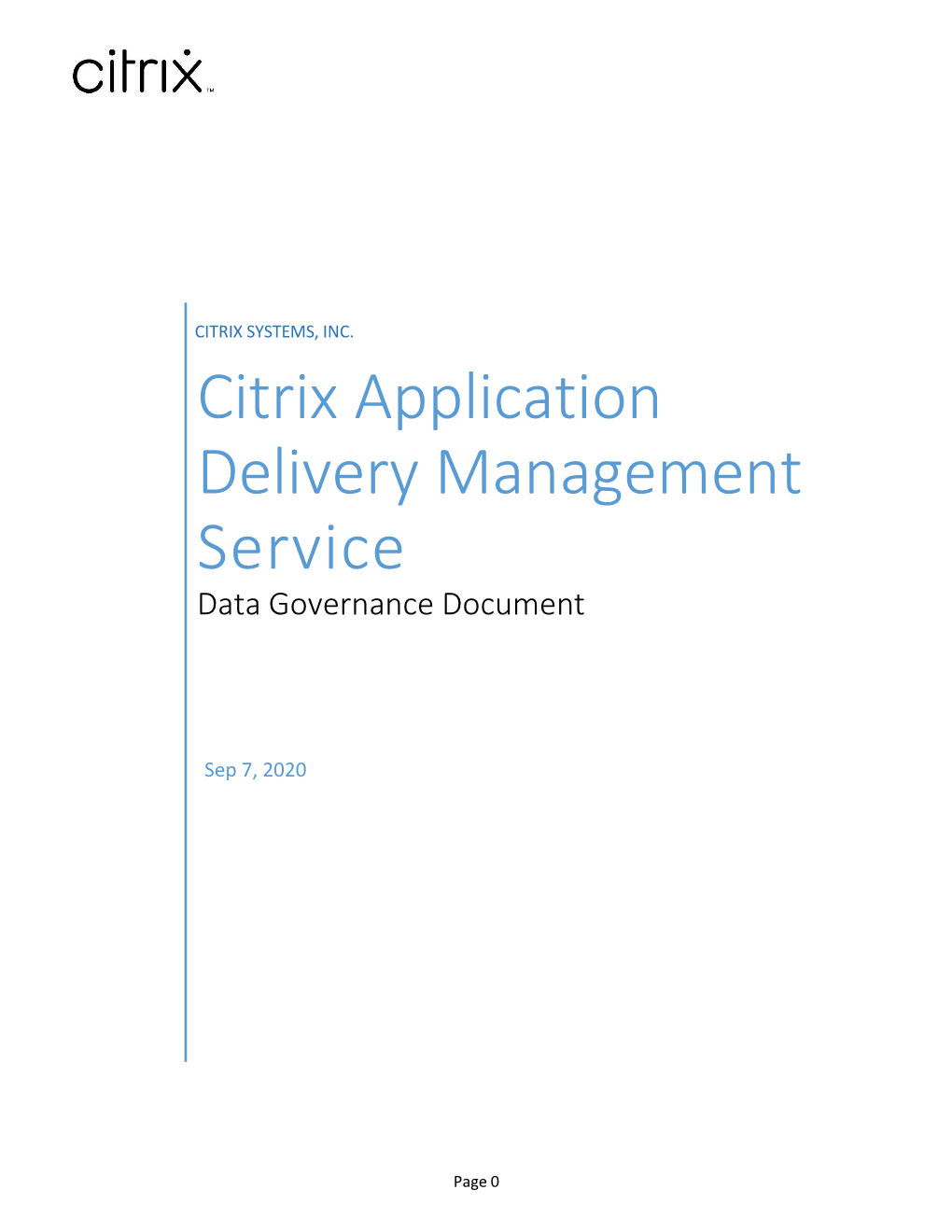 Citrix Application Delivery Management Service Data Governance Document