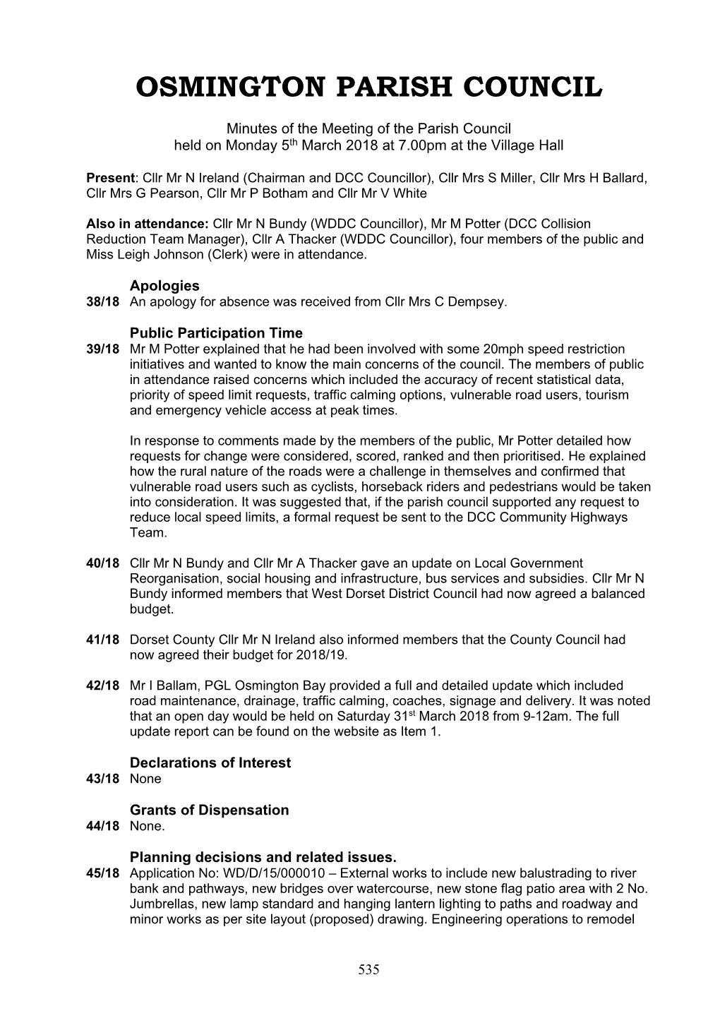 Osmington Parish Council