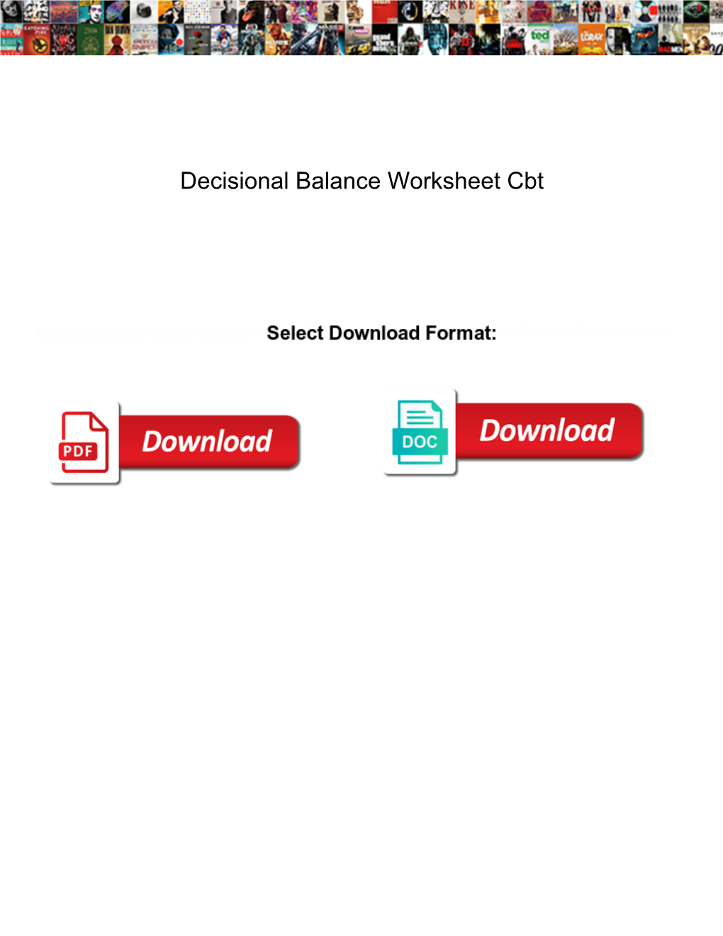 Decisional Balance Worksheet Cbt