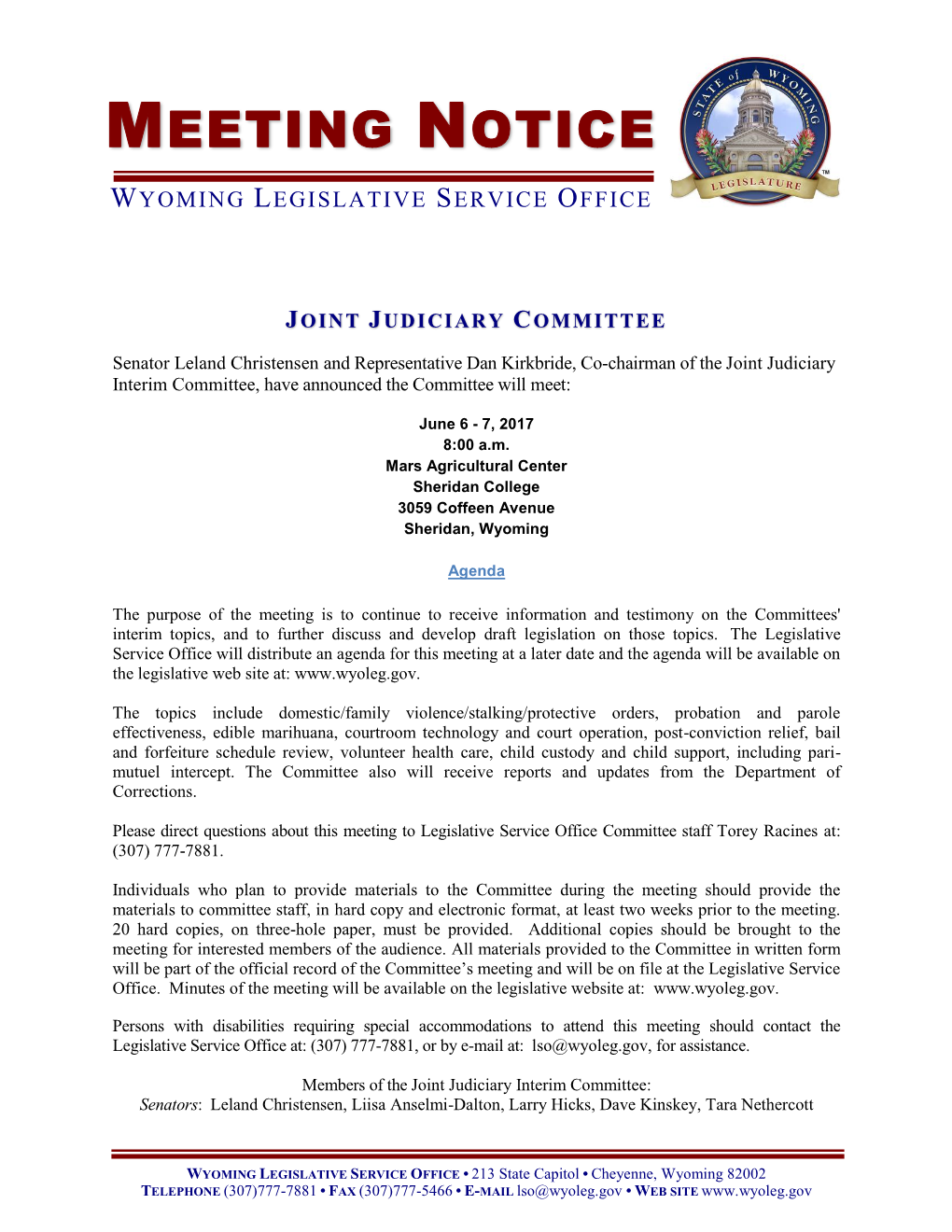 Meeting Notice