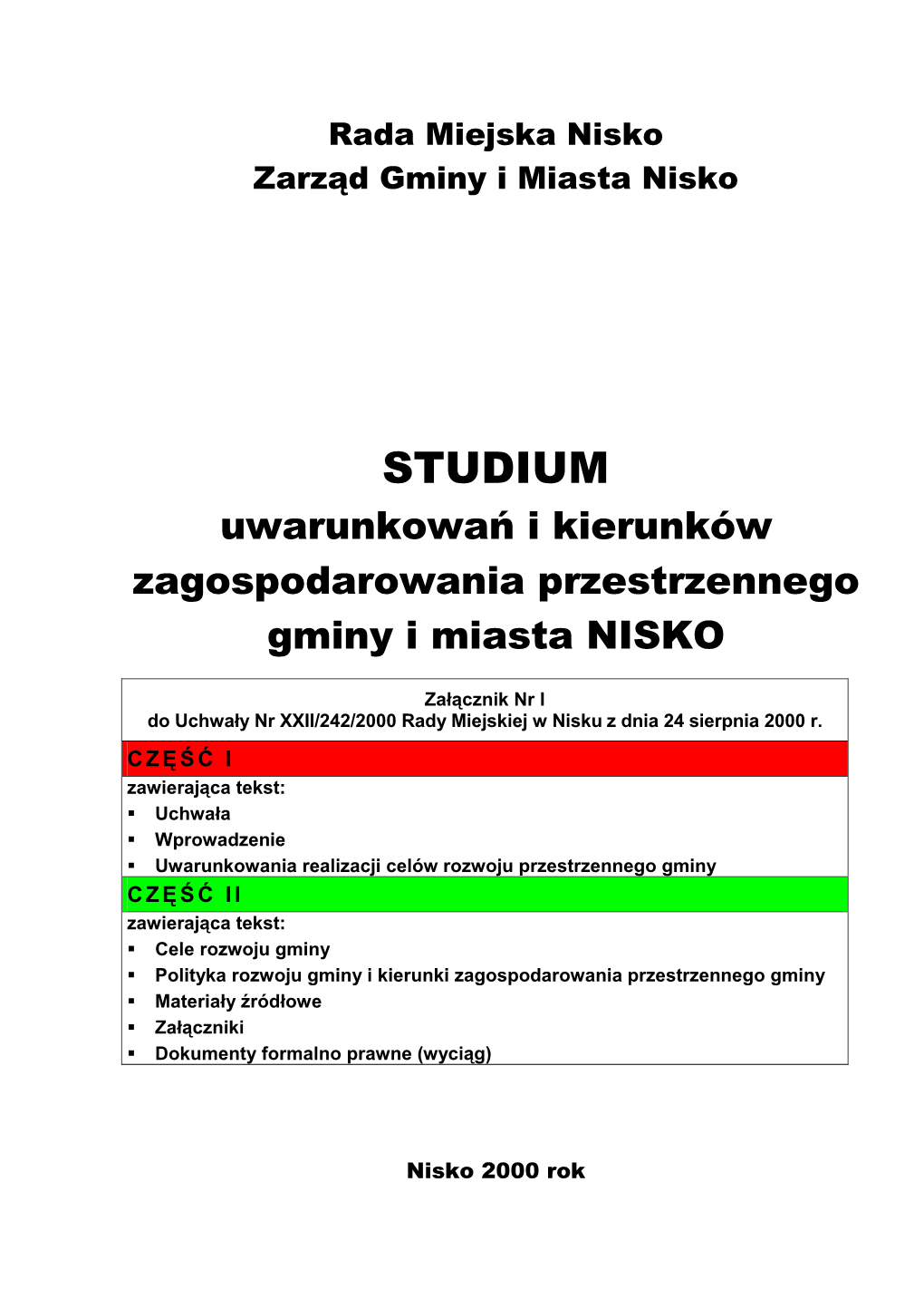 Studium Uwarunkowań I Kierunków Zagospodarowania Przestrzennego