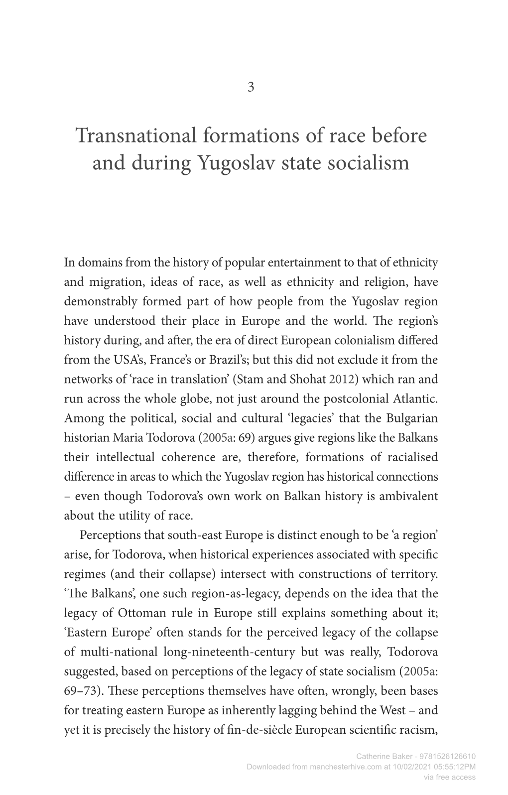 Race and the Yugoslav Region