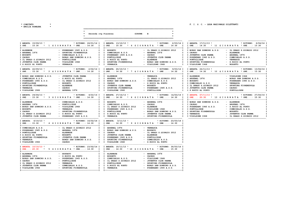 Seconda Categoria Girone B