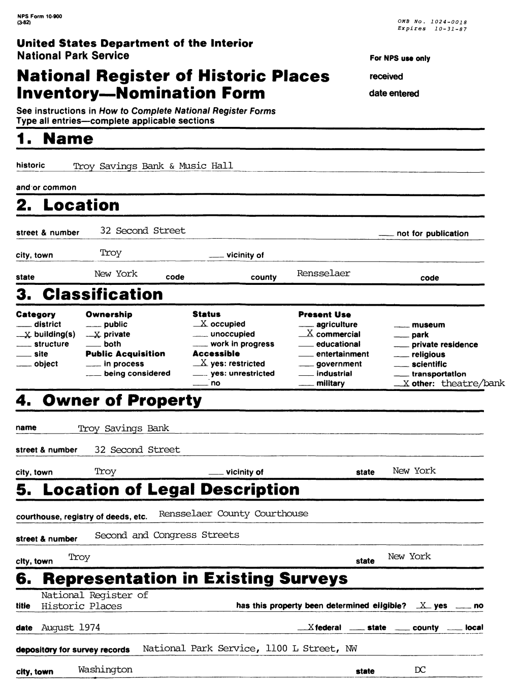 National Register of Historic Places Inventory Nomination Form 1