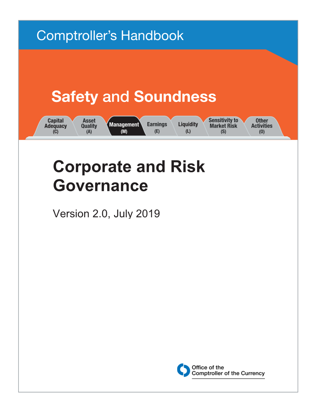 Corporate and Risk Governance, Comptroller's Handbook