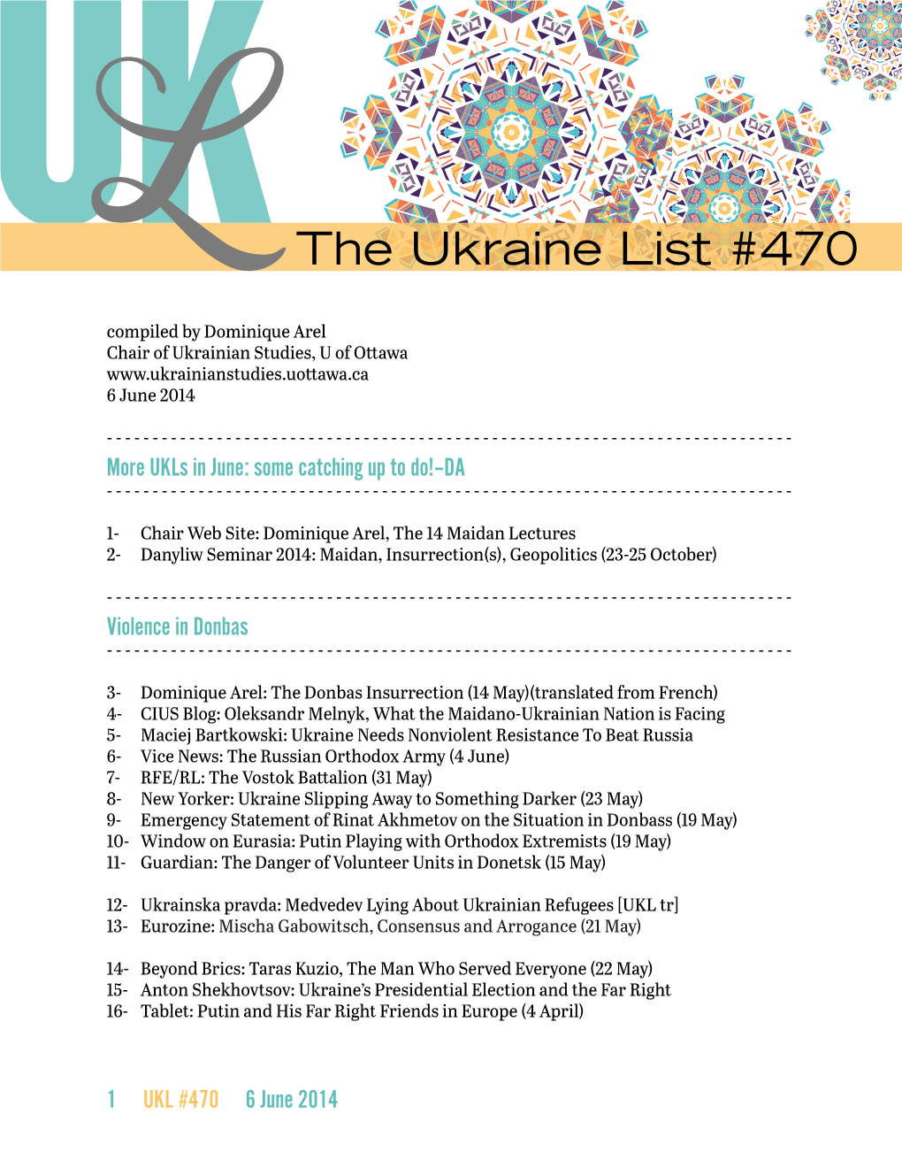 The Ukraine List #470