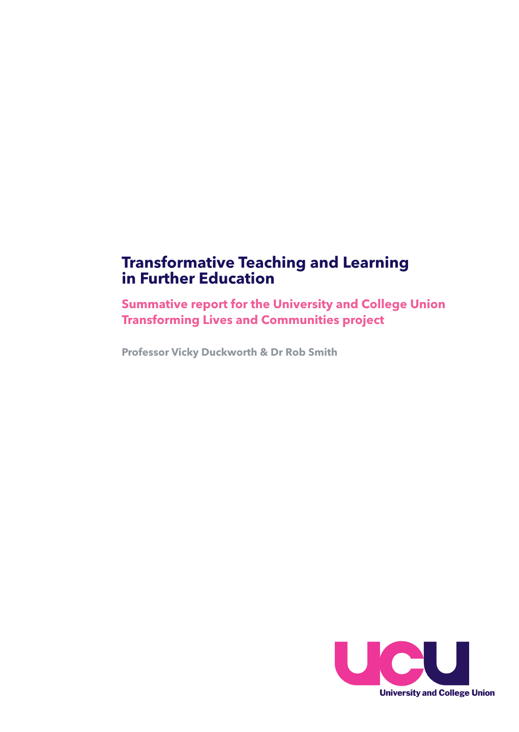 Transformative Teaching and Learning in Further Education