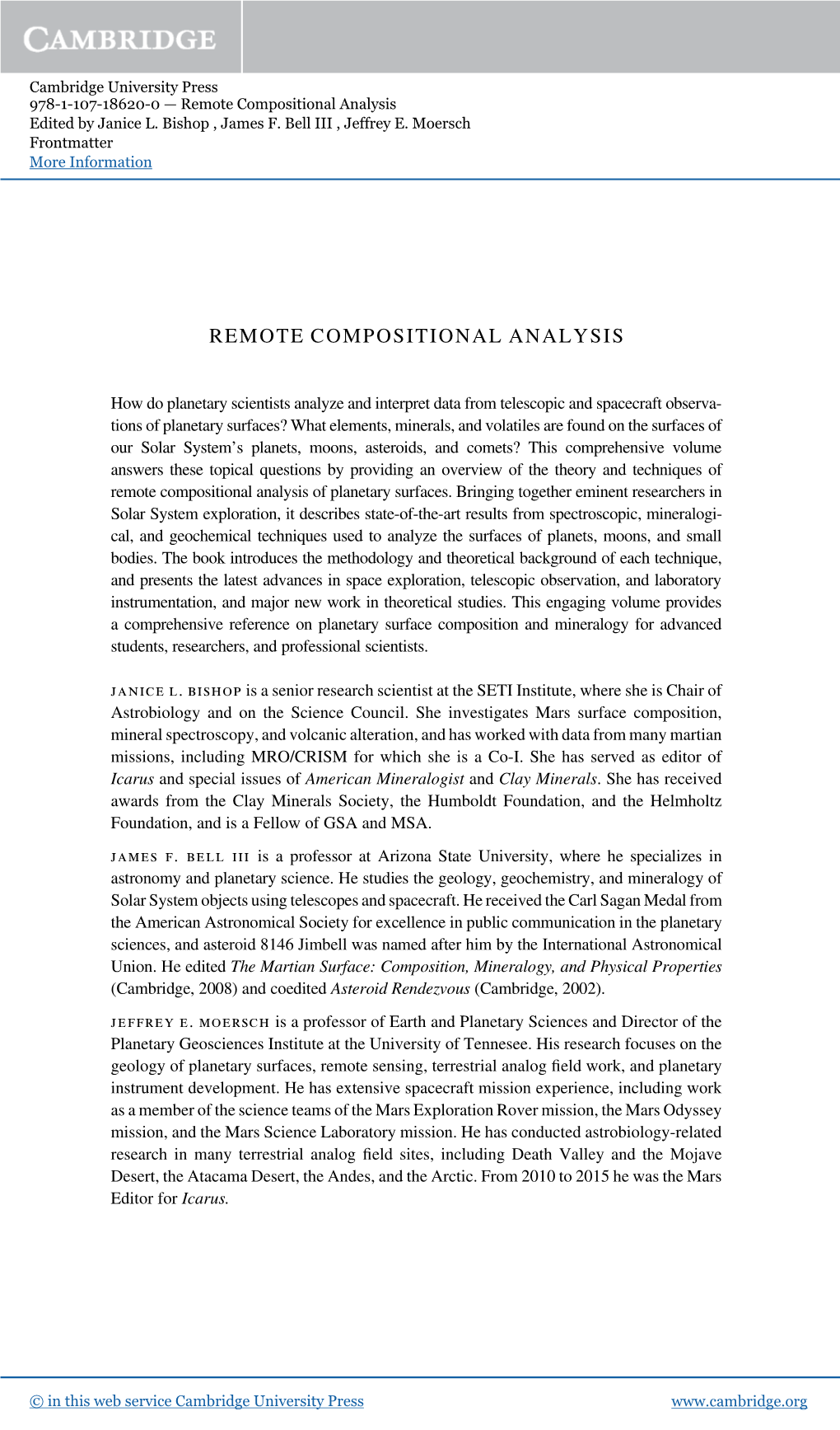 Remote Compositional Analysis Edited by Janice L