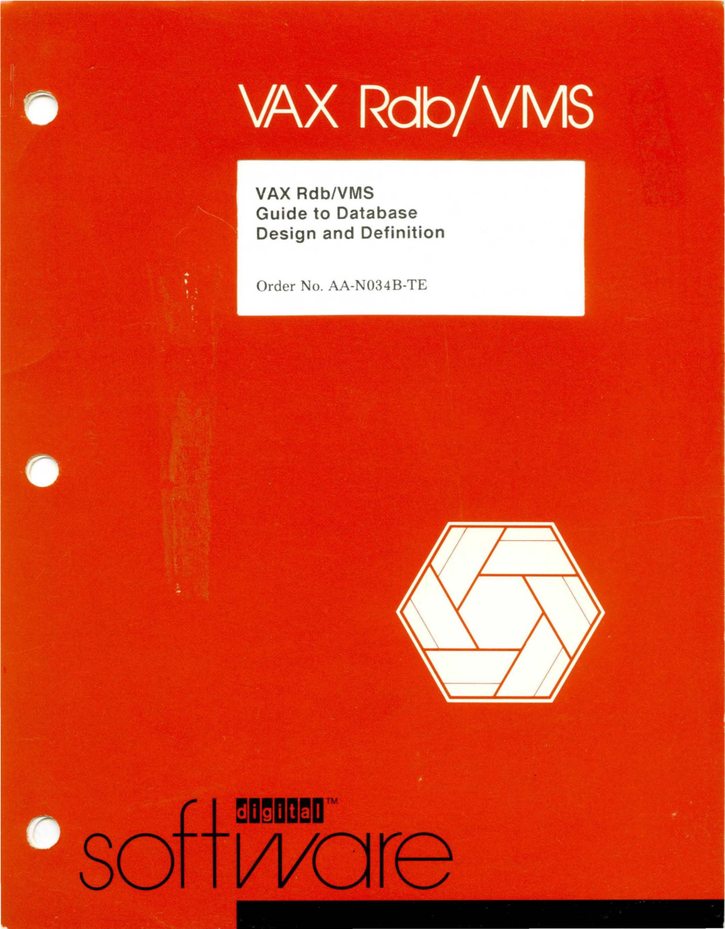 VAX Rdb/VMS Guide to Database Design and Definition