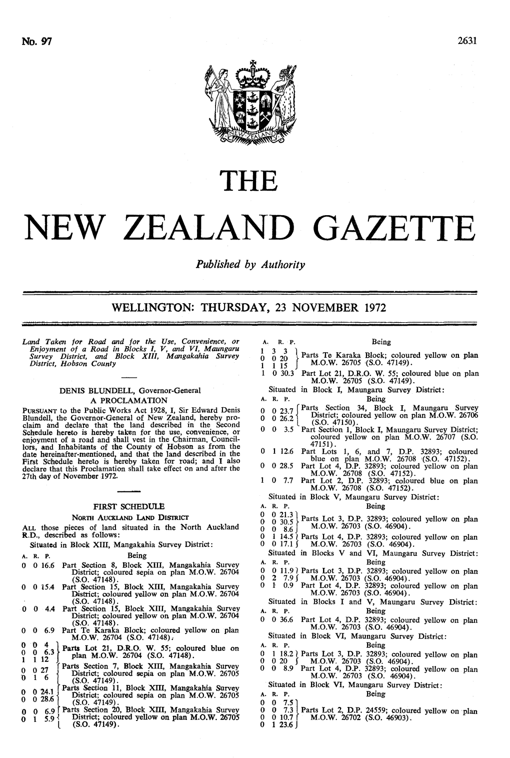 NEW ZEALAND GAZETTE Published by Authority