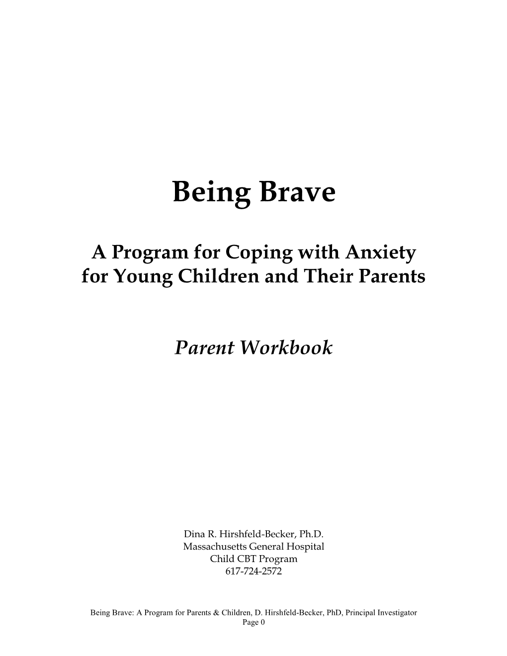 Being Brave Workbook