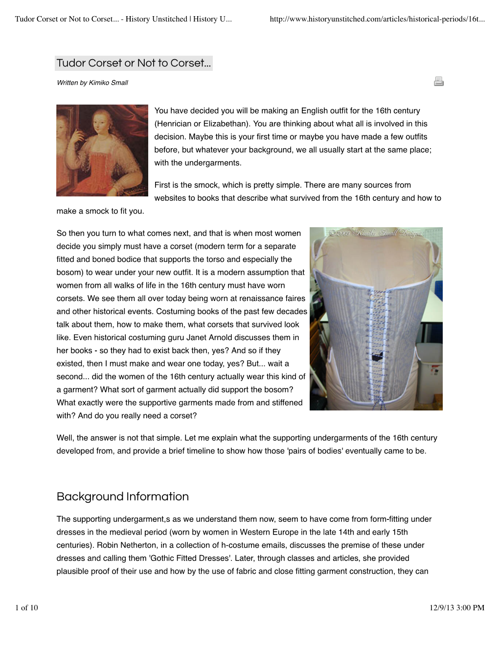 Tudor Corset Or Not to Corset... - History Unstitched | History U