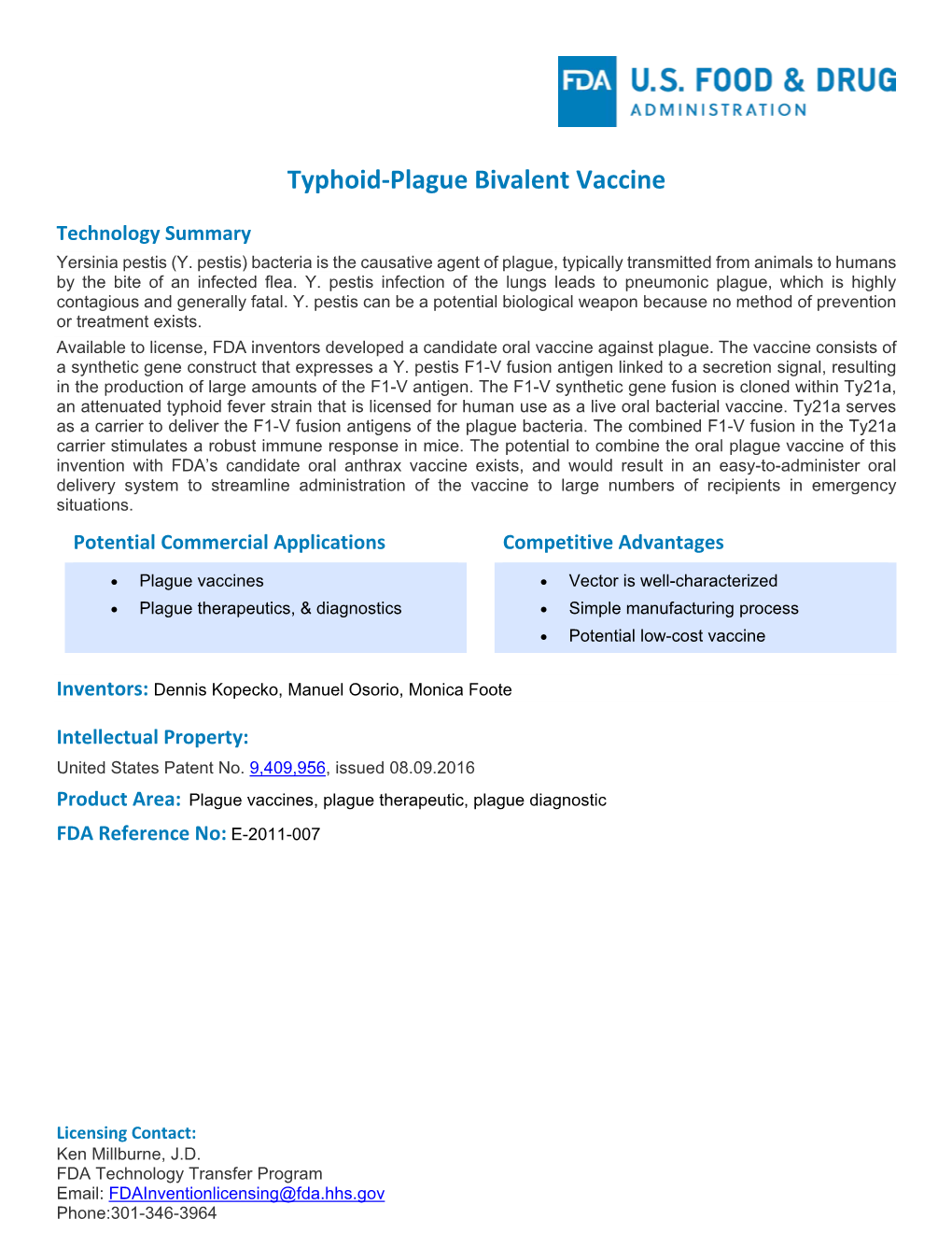 Typhoid-Plague Bivalent Vaccine