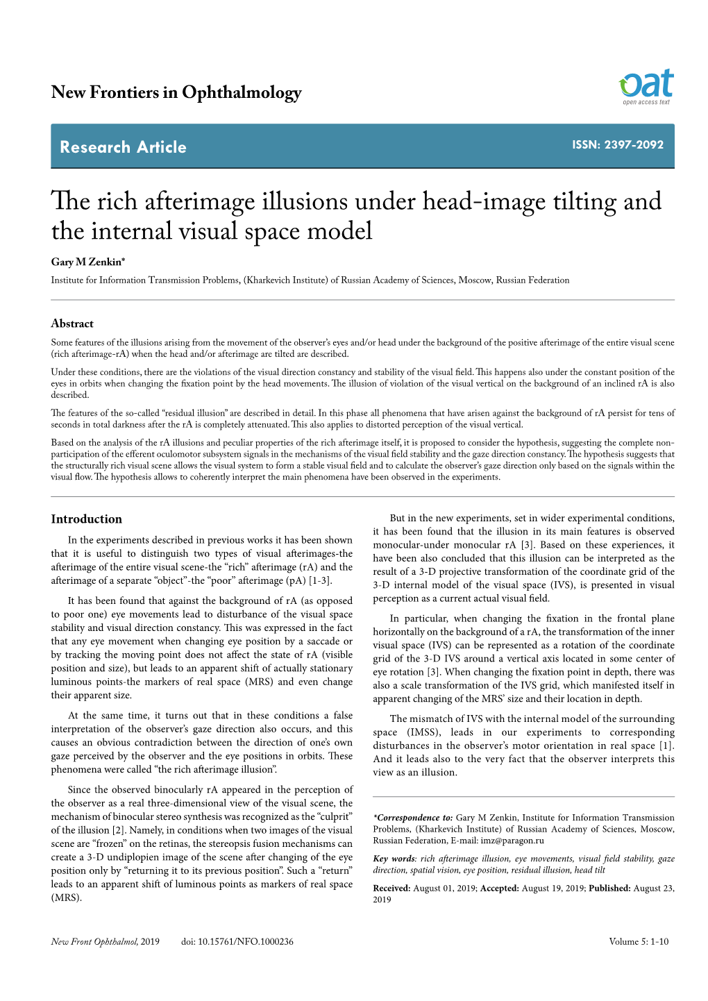 The Rich Afterimage Illusions Under Head-Image Tilting and the Internal Visual Space Model