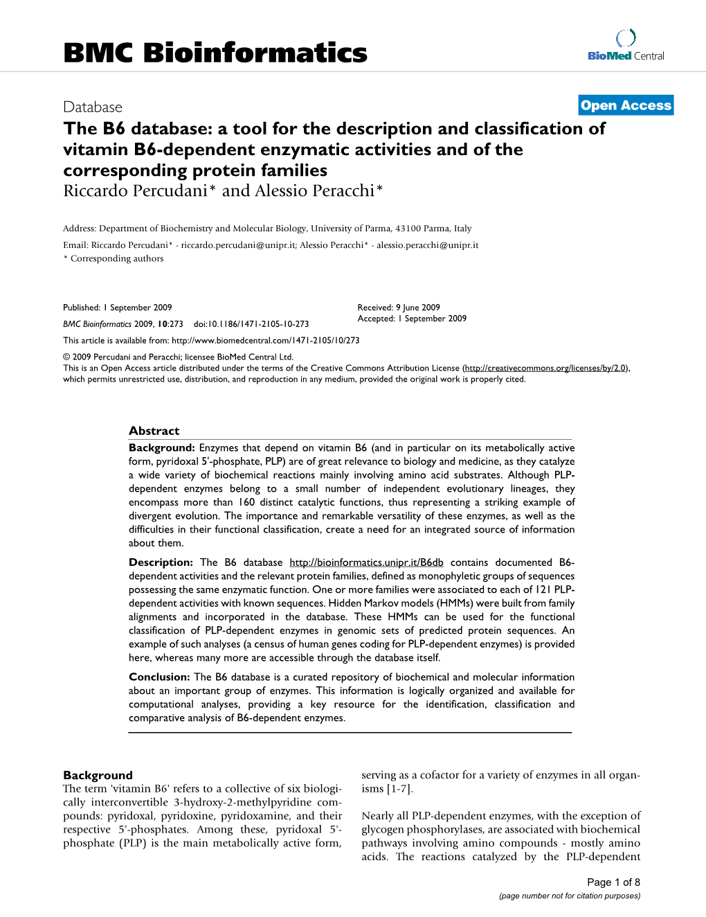 BMC Bioinformatics Biomed Central