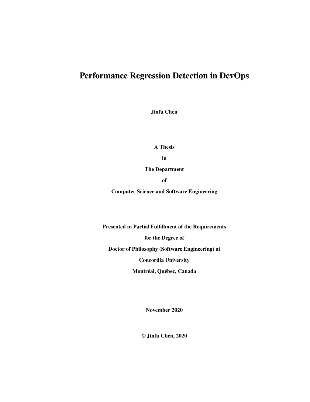 Performance Regression Detection in Devops