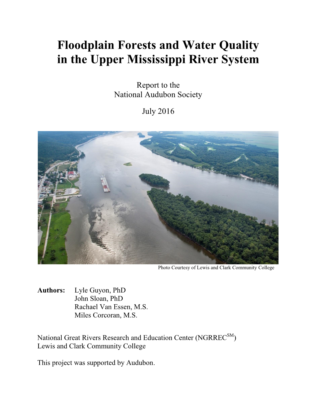 Floodplain Forests and Water Quality in the Upper Mississippi River System