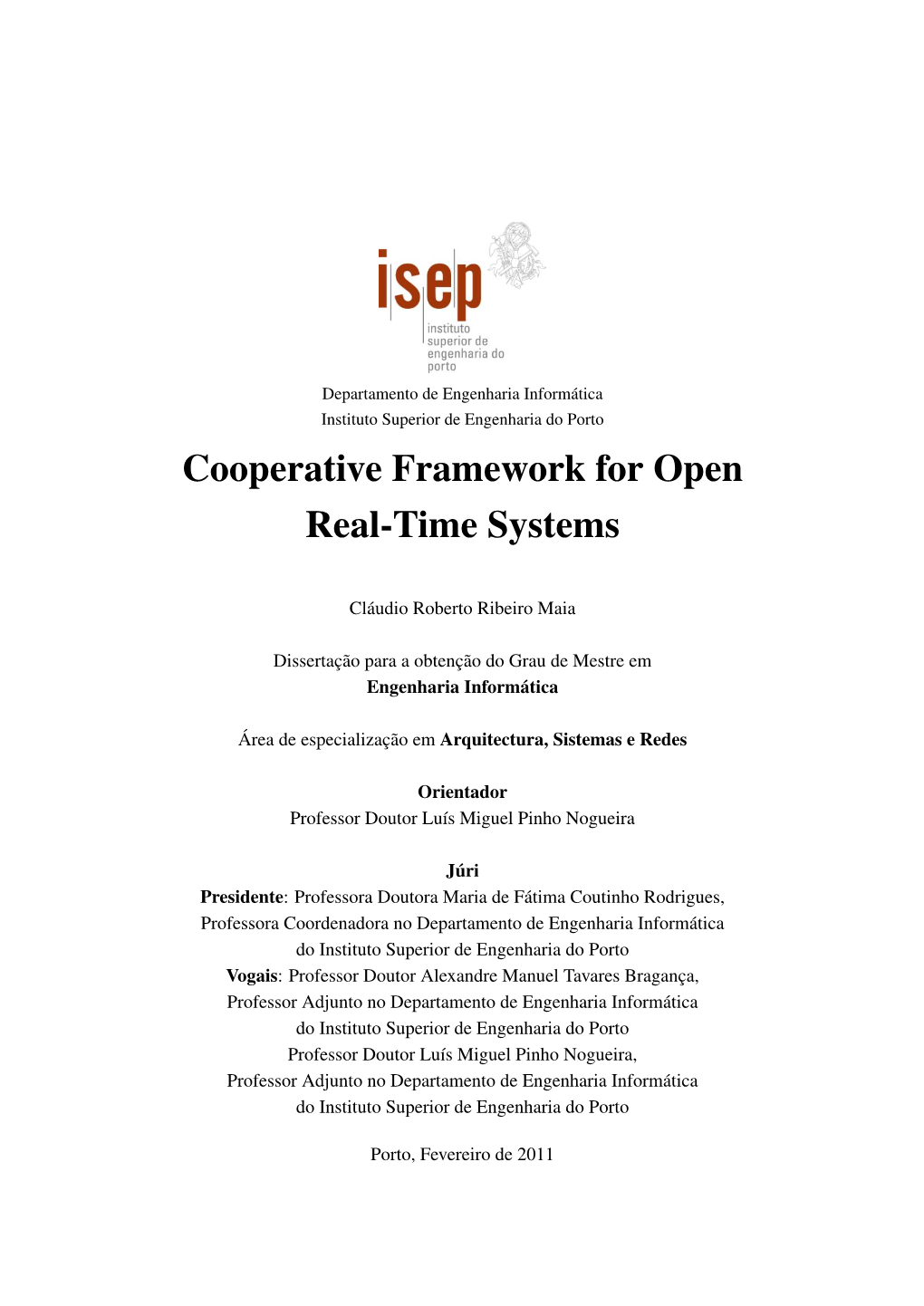 Cooperative Framework for Open Real-Time Systems