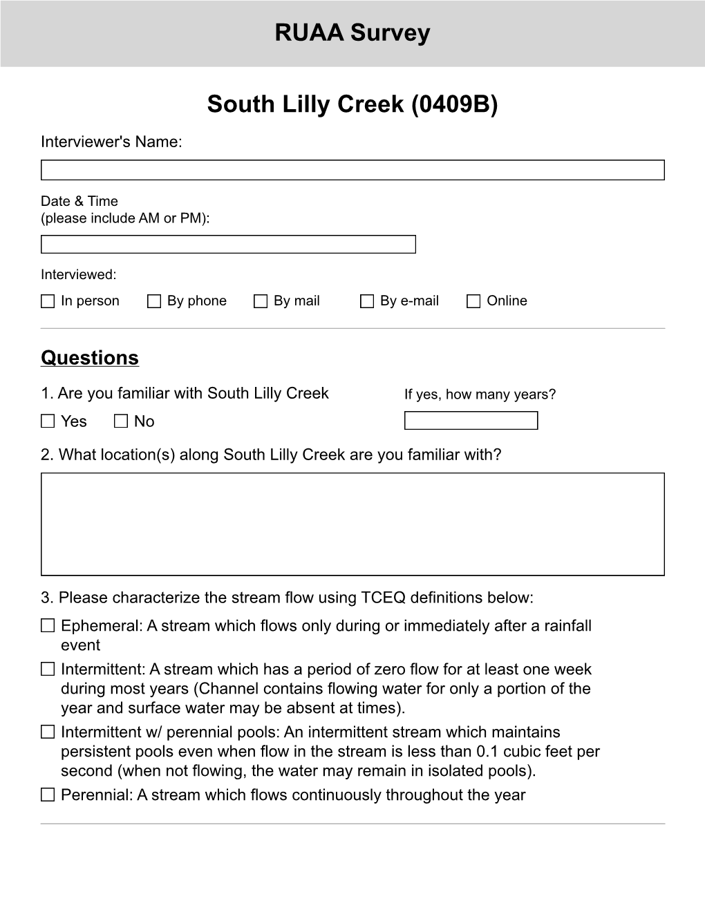 Interview Form