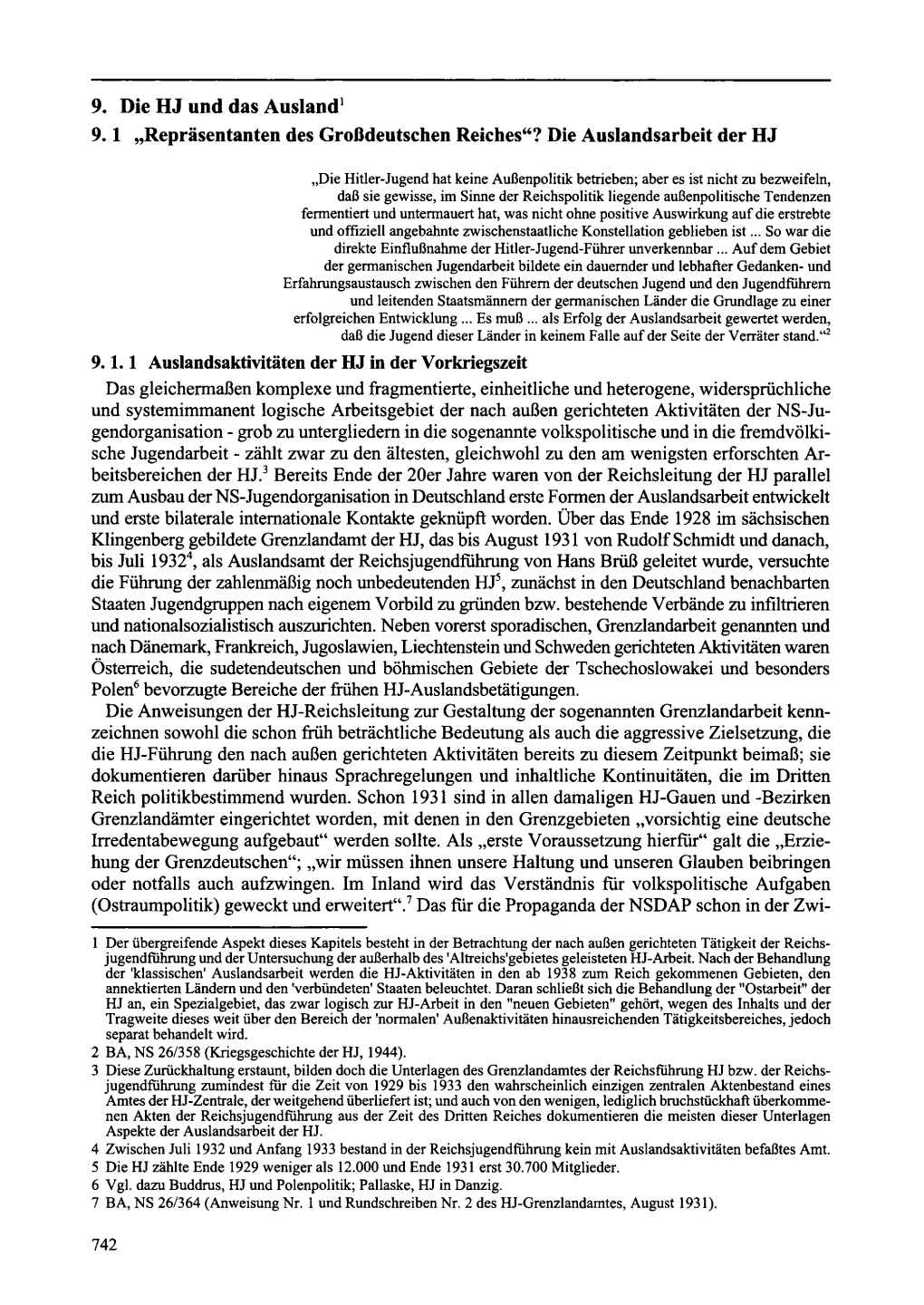 Repräsentanten Des Großdeutschen Reiches"? Die Auslandsarbeit Der HJ 9.1.1 Auslandsakti