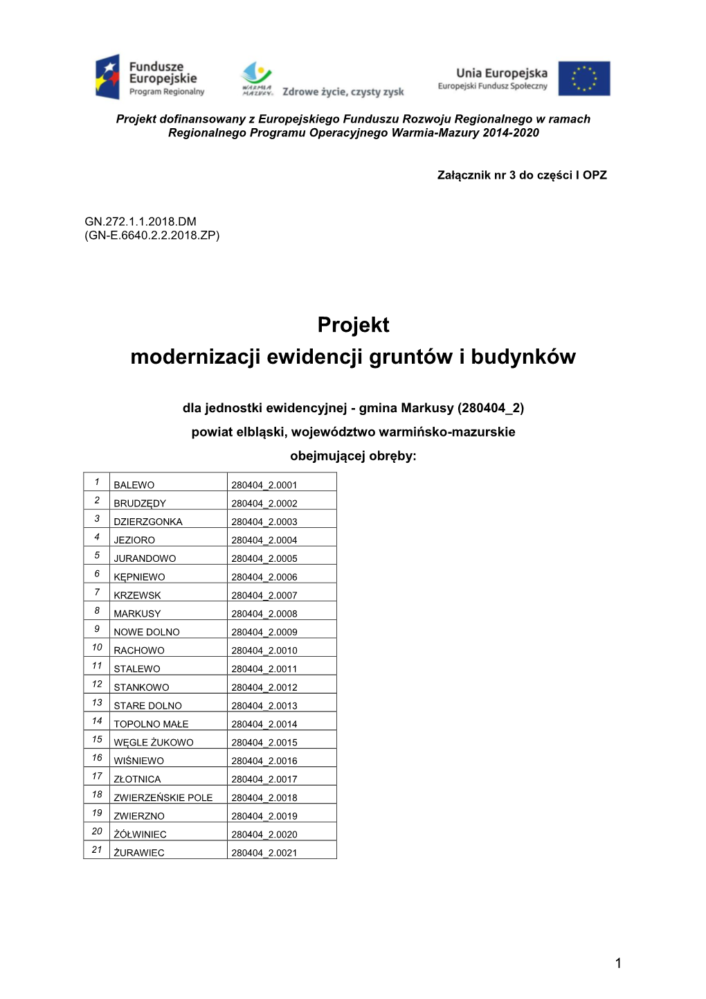 Projekt Modernizacji Ewidencji Gruntów I Budynków