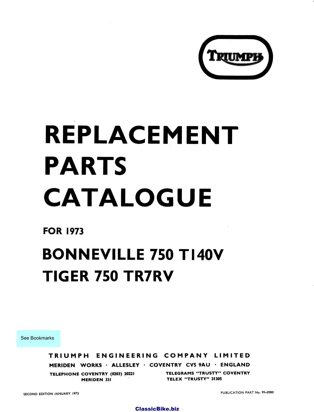 Replacement Parts Catalogue