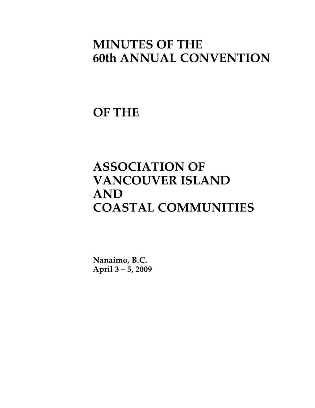 2009 AGM & Convention Minutes