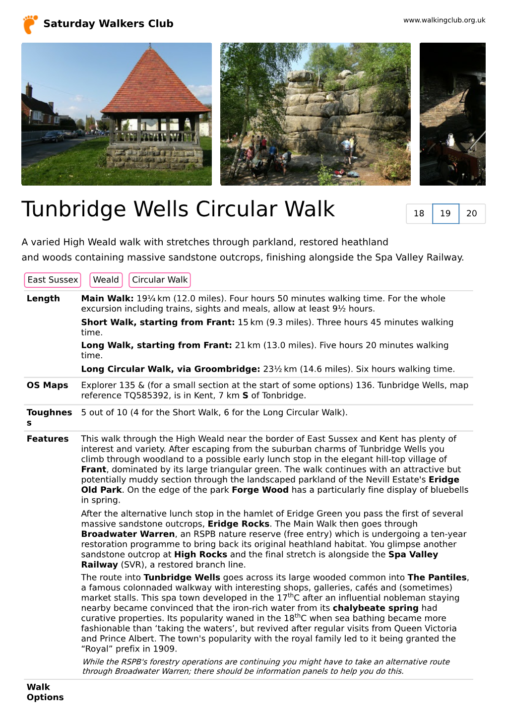 Tunbridge Wells Circular Walk 18 19 20