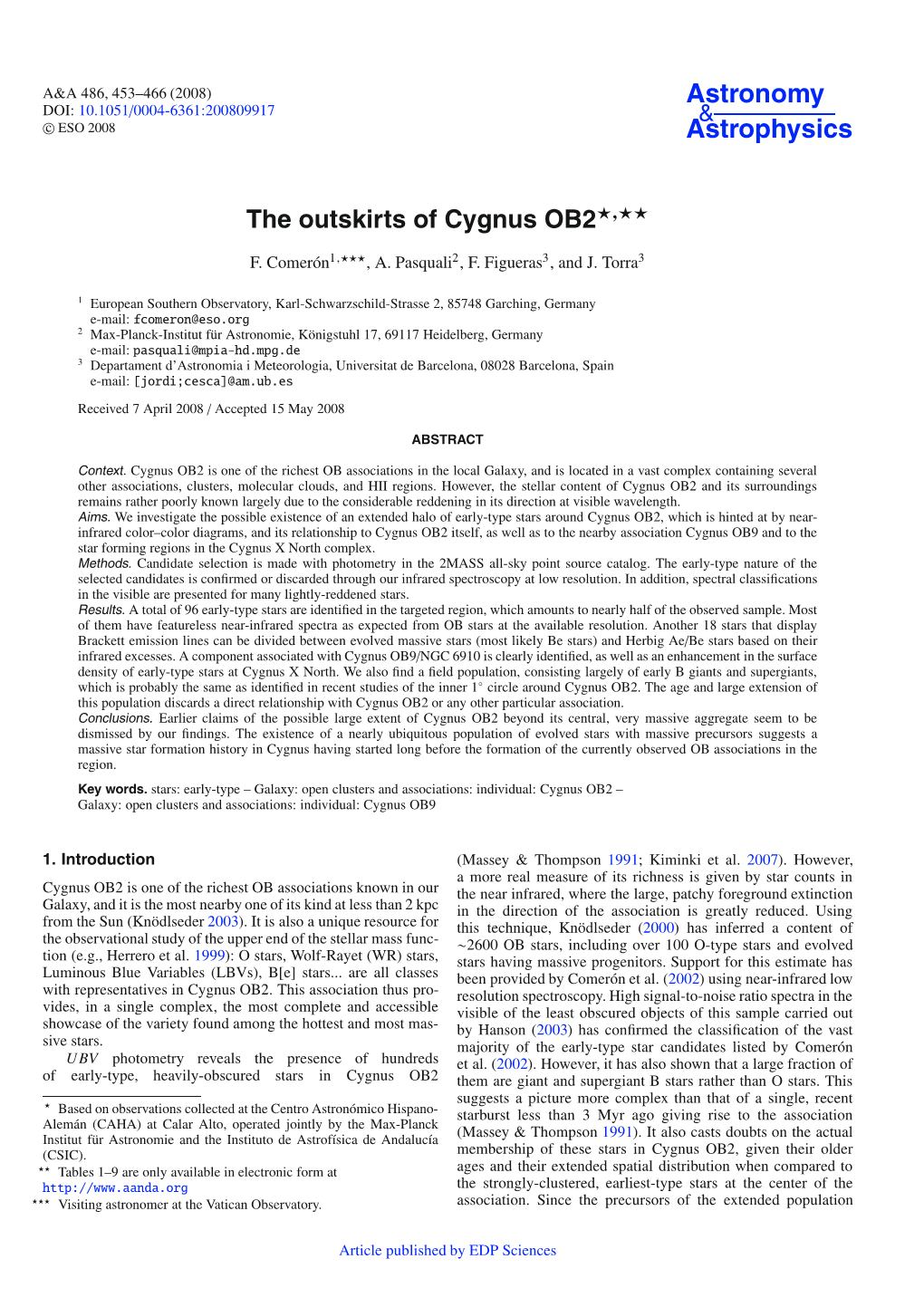 The Outskirts of Cygnus OB2�,