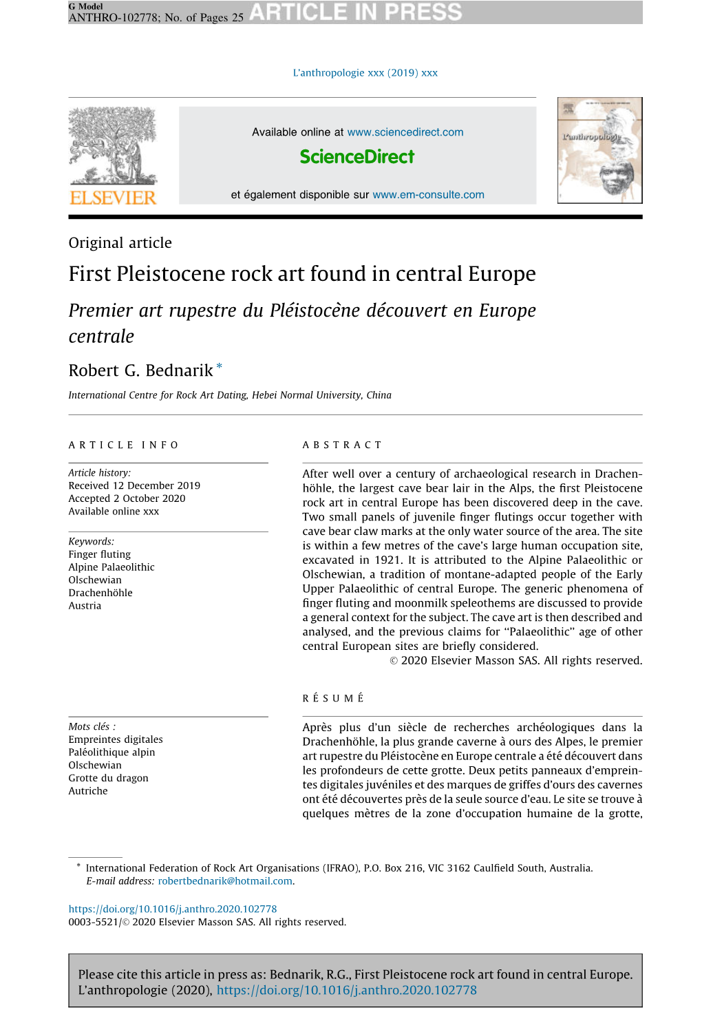 First Pleistocene Rock Art Found in Central Europe