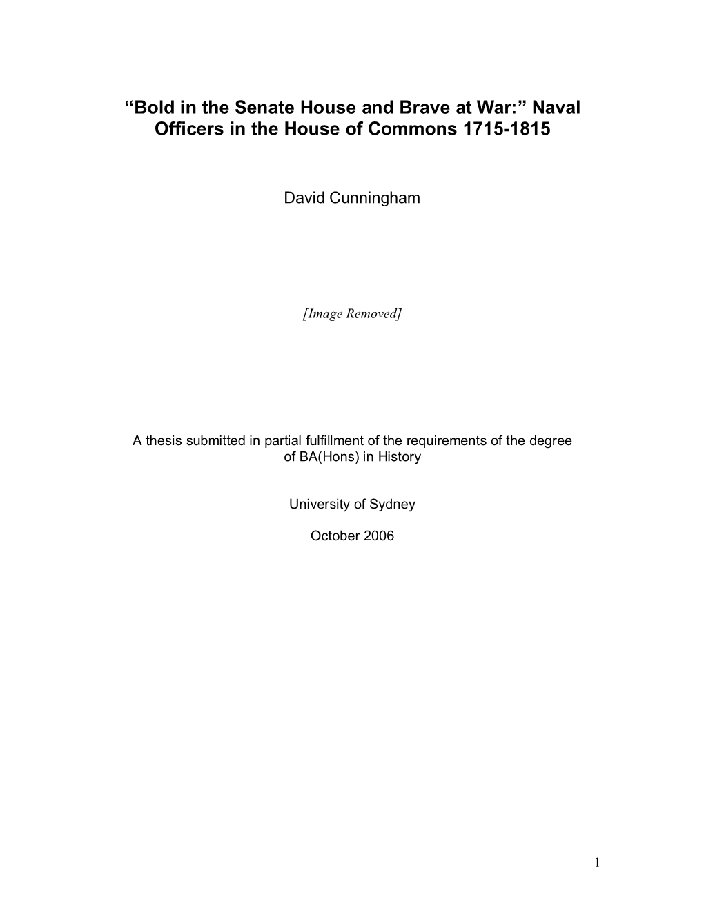 Naval Officers in the House of Commons 1715-1815
