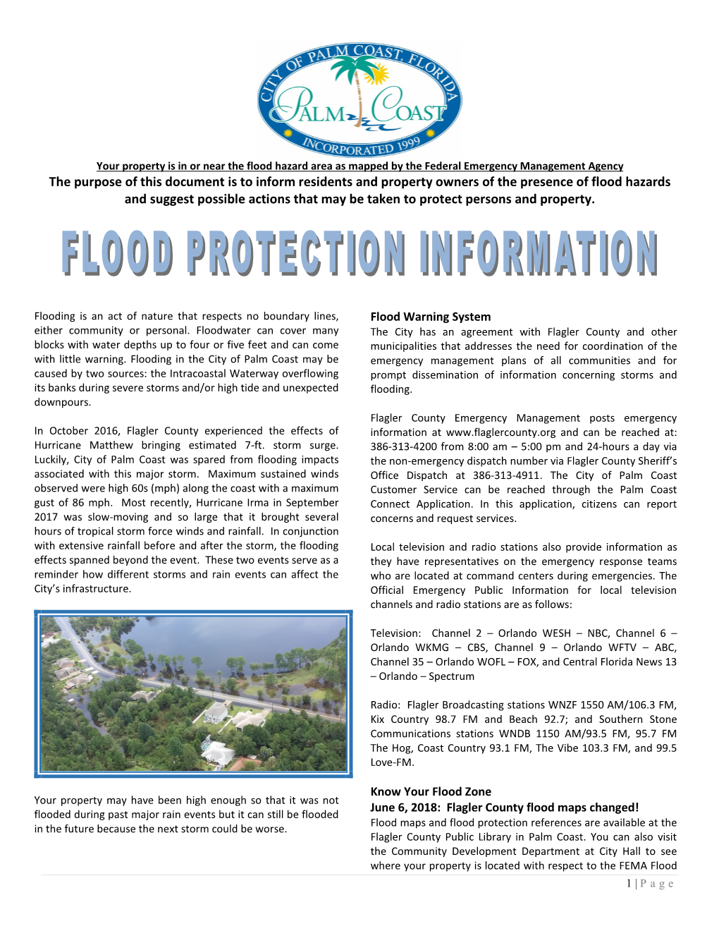 Flood Protection Information