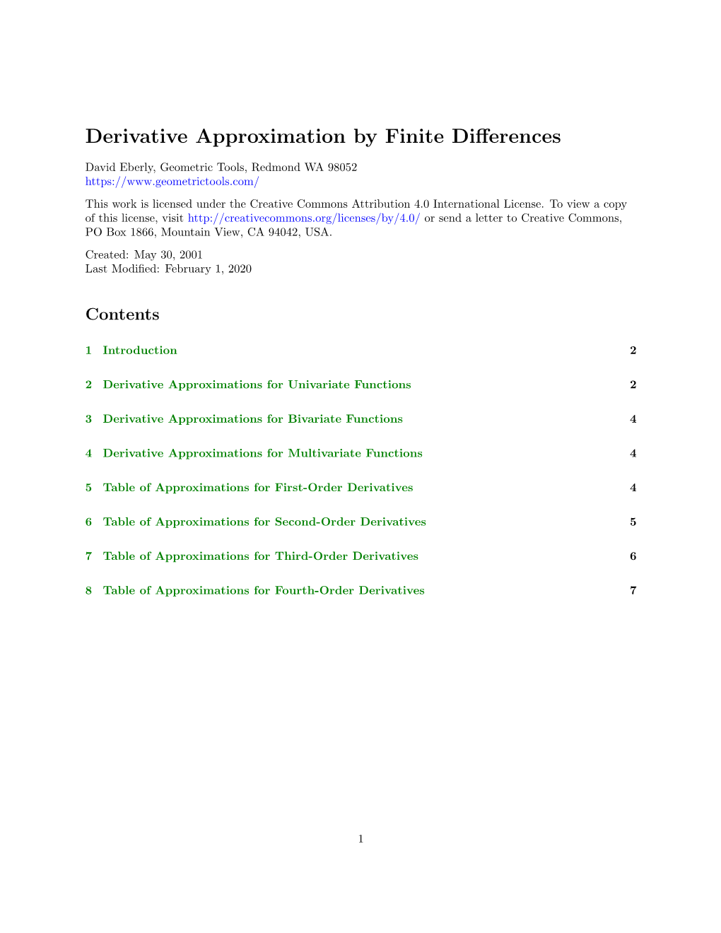 Derivative Approximation by Finite Differences