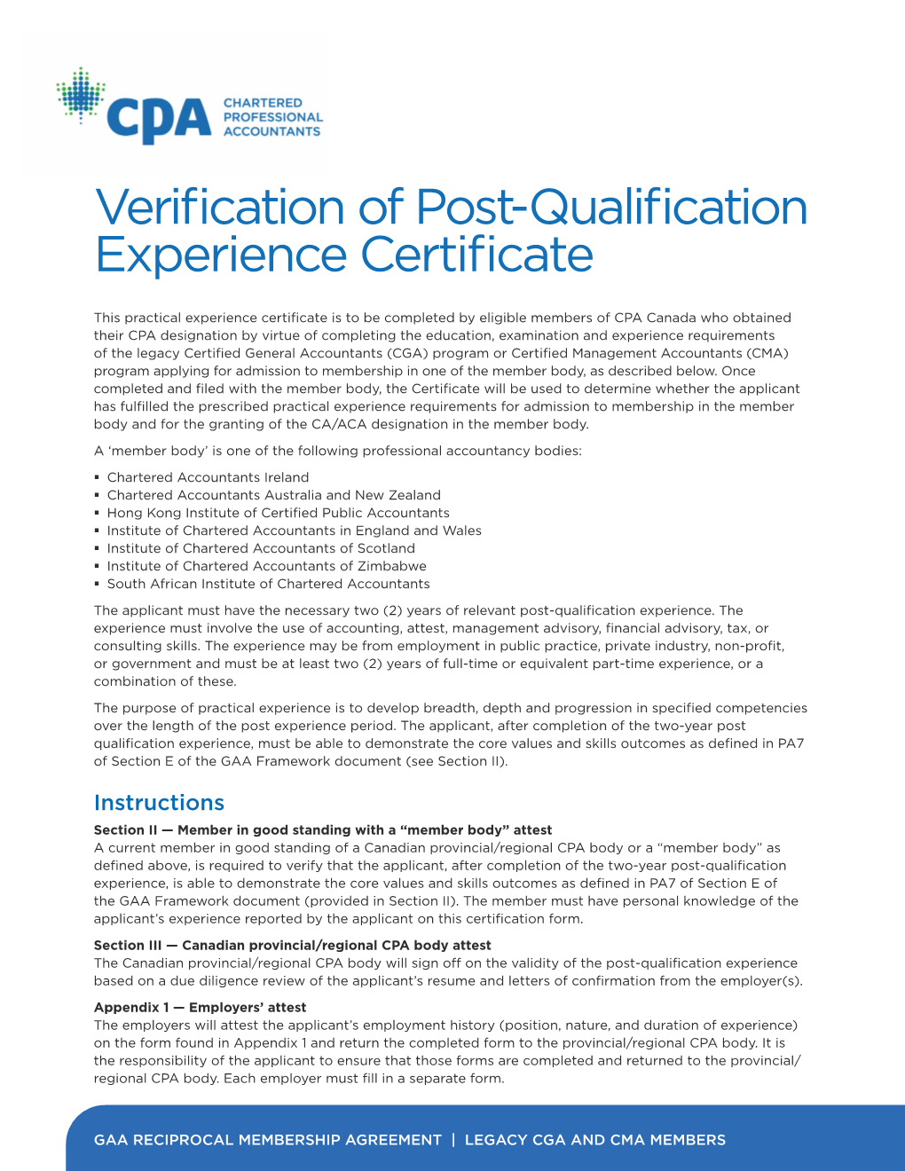 Verification of Post Qualification Experience Certificate