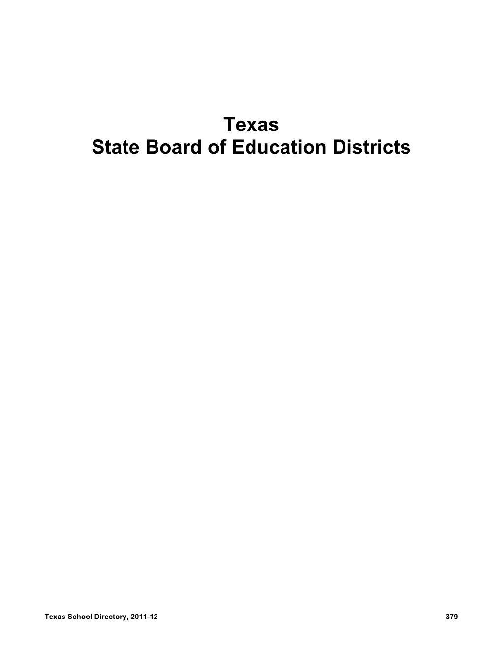Texas State Board of Education Districts