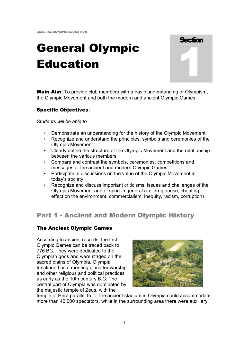 6. 1 Generalolympic Education 1