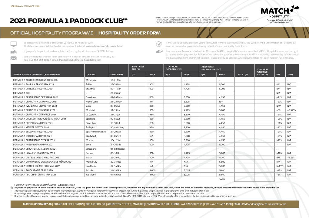 2021 FORMULA 1 PADDOCK CLUB™ Formula One World Championship Limited, a Formula 1 Company