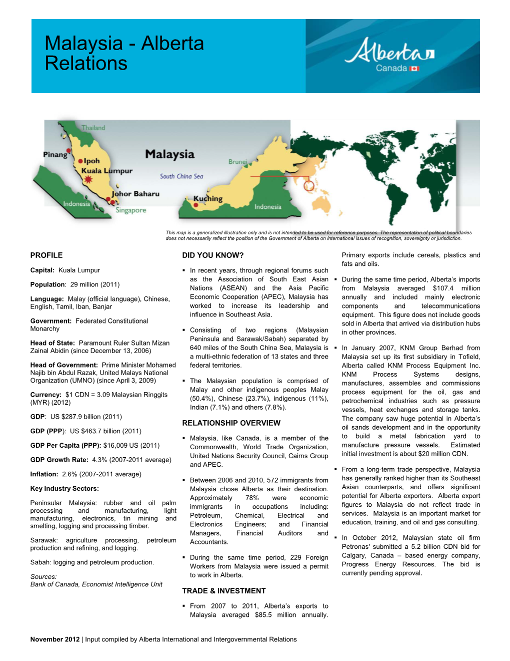 Malaysia Alberta Relations