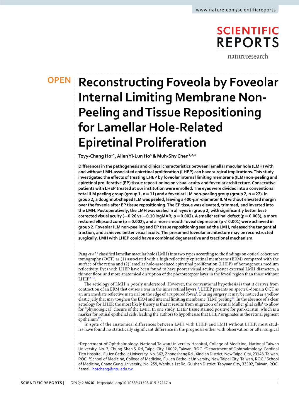 Reconstructing Foveola by Foveolar Internal Limiting Membrane Non