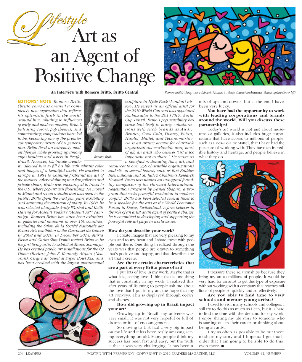 Ifestyle Art As an Agent of Positive Change