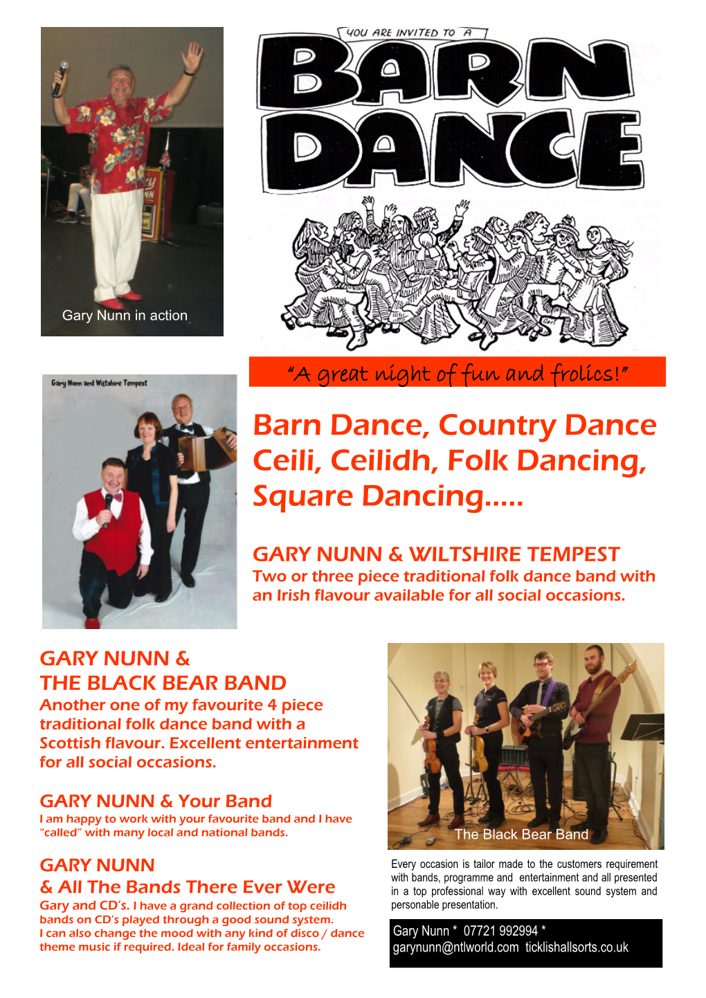 Barn Dance, Country Dance Ceili, Ceilidh, Folk Dancing, Square Dancing…