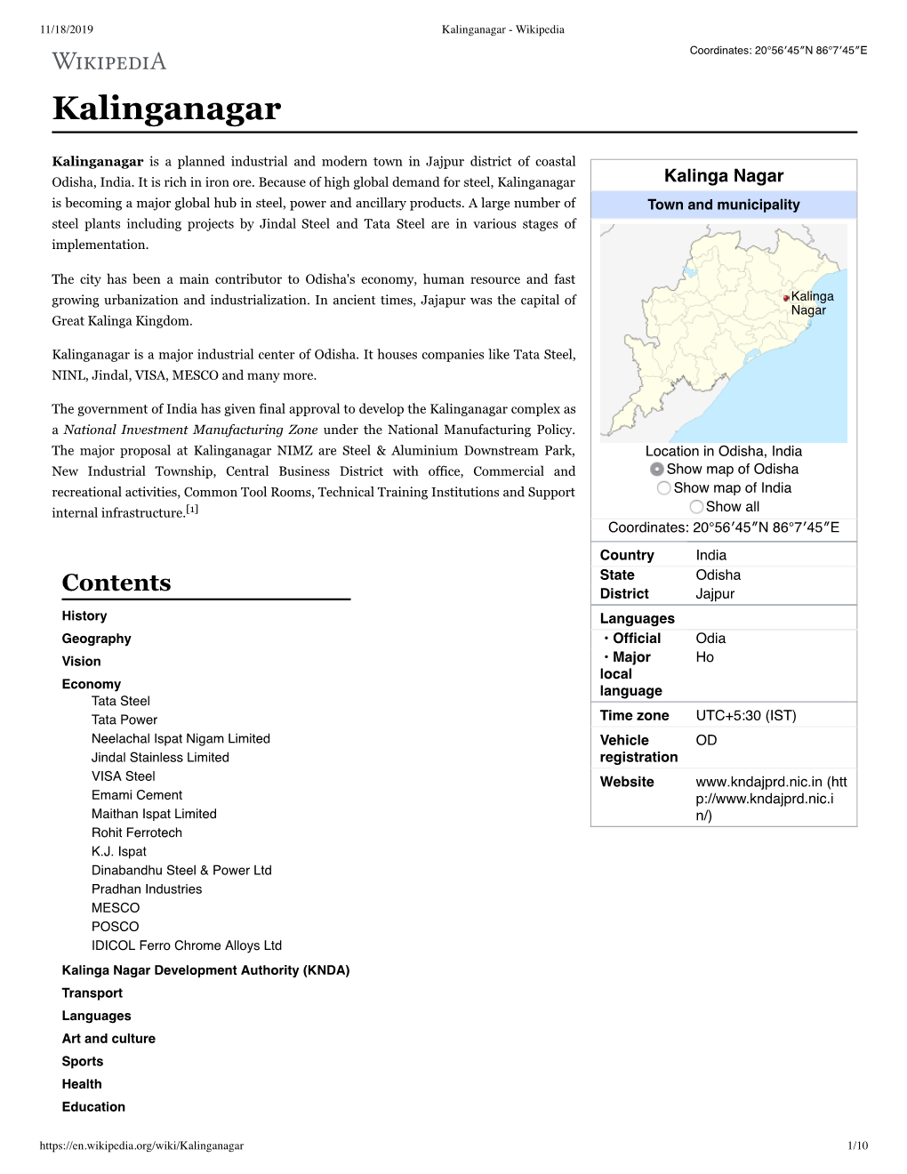 Kalinganagar - Wikipedia Coordinates: 20°56′45″N 86°7′45″E