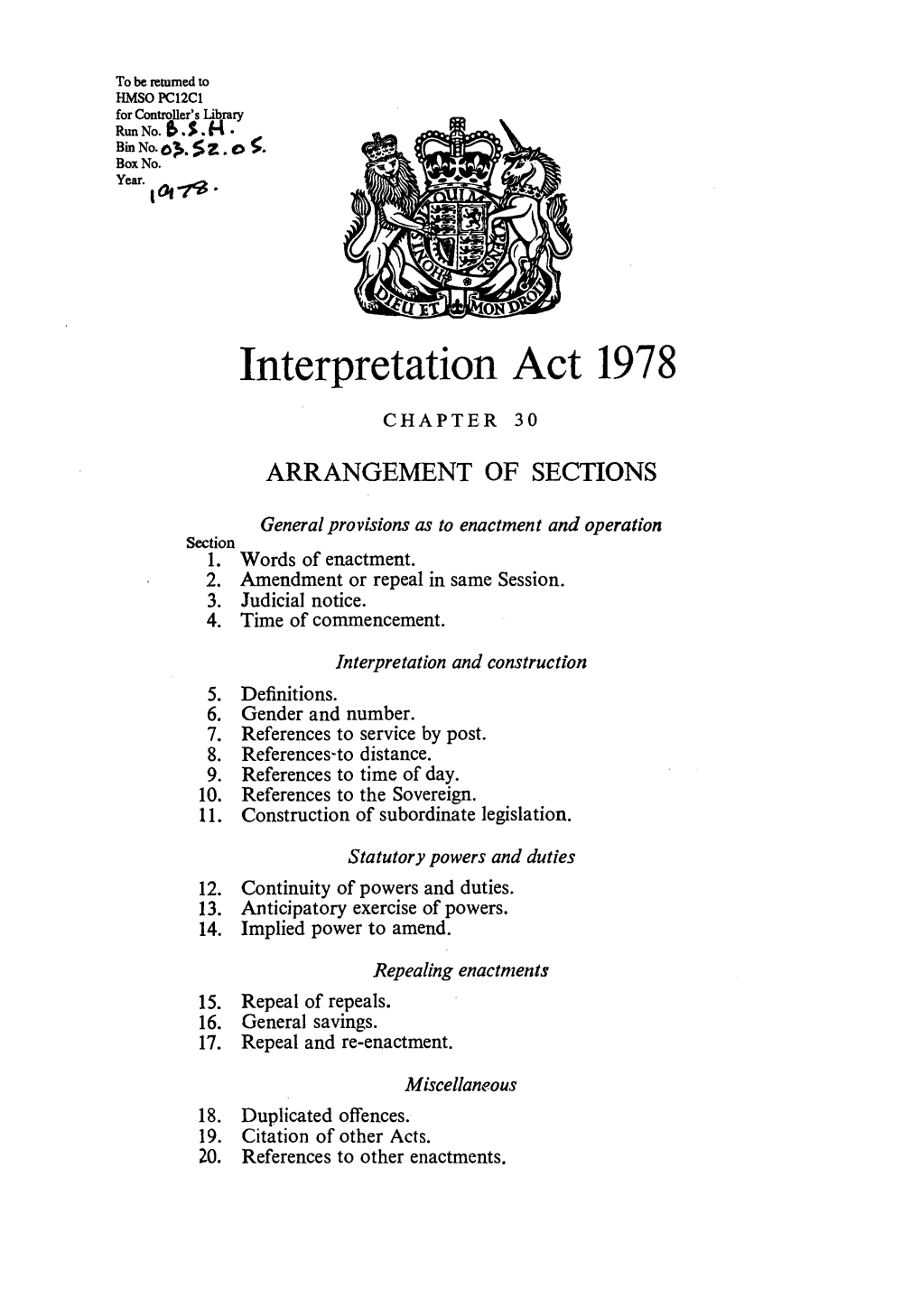 Interpretation Act 1978