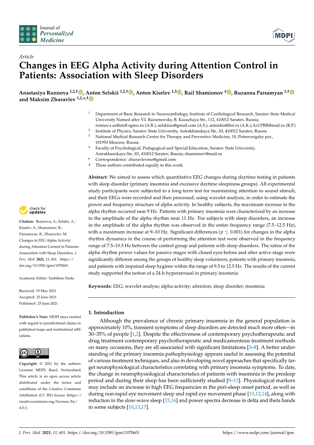 Association with Sleep Disorders